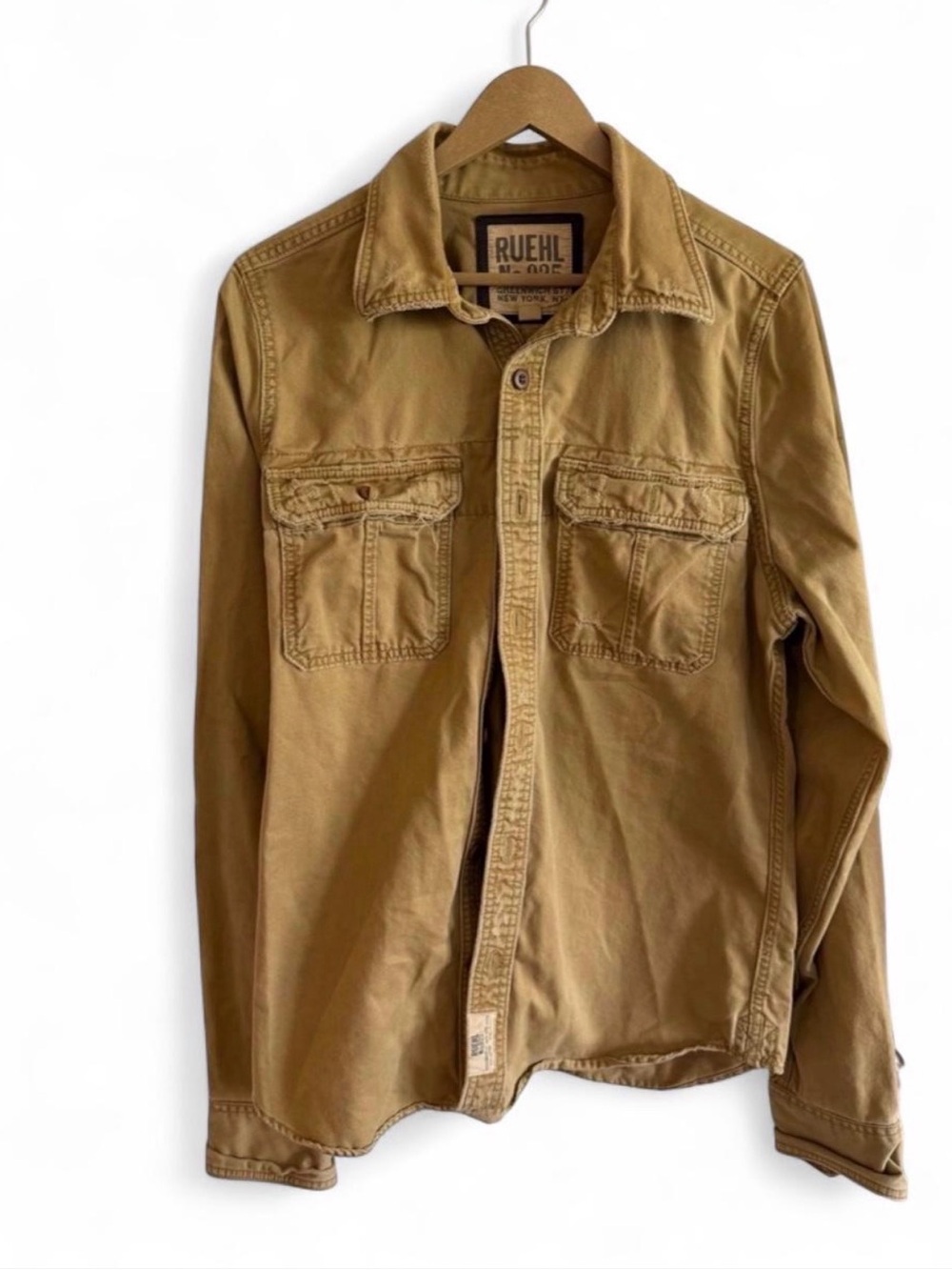 Ruehl No.925 Men's Tan Military-Style Utility Shirt